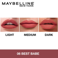 Maybelline New York Lipstick, Matte Finish, Non-Sticky and Non-Drying, Sensational Liquid Matte, Best Babe, 7ml