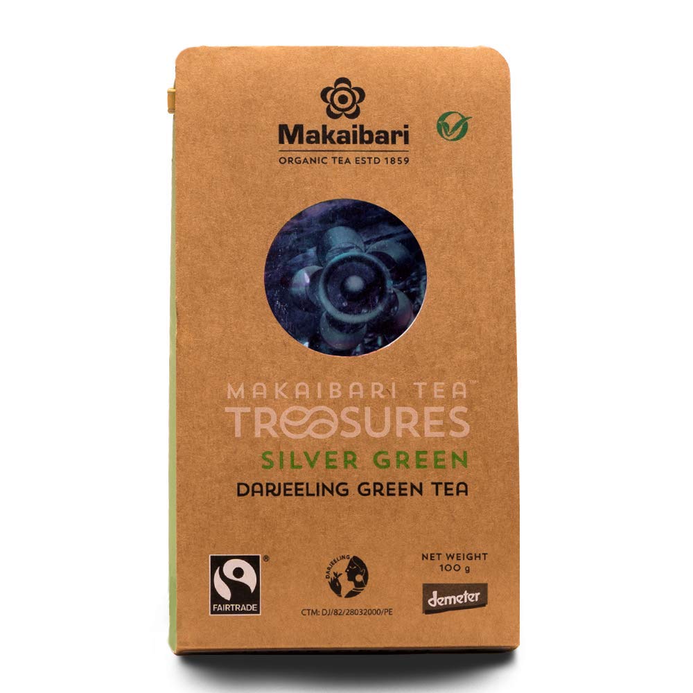 Makaibari Tea Treasures Silver Green Darjeeling Loose Long Leaf Tea | USDA Certified Premium | Anti-Oxidants, Immunity Booster | 100 Gm
