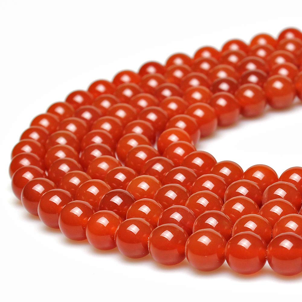 MJDCB 7A Natural Darker Red Agate Gemstone Loose Beads Round 6mm Crystal Energy Stone Healing Power for Jewelry Making