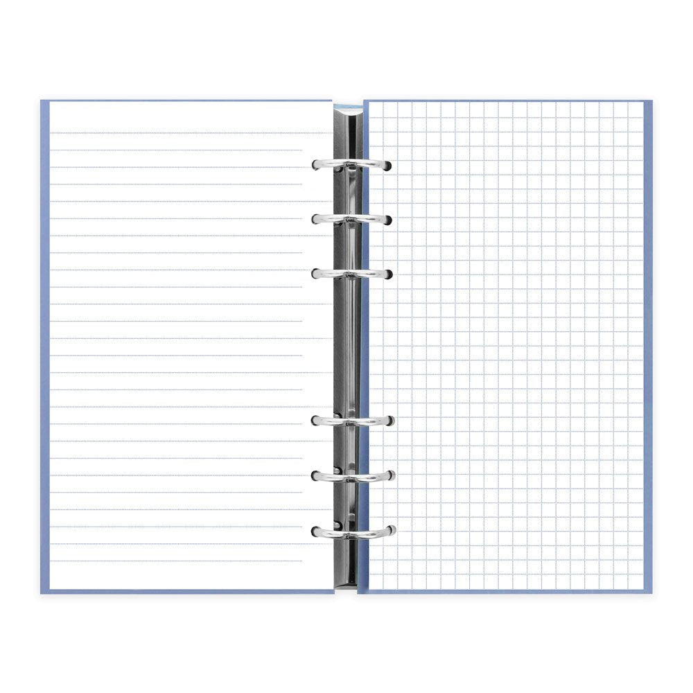 Filofax Clipbook, Classic Refillable Notebook, Vista Blue Personal (6.75 x 3.75") Ruled, Plain and Quadrille Notes Pages, Undated Planner, Yearly, Monthly and Weekly Calendar (B023633) A5