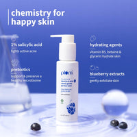 Plum 1% Salicylic Acid Clearly Gentle Gel Face Wash with Blueberry | Helps fight active acne | Gentle & non-drying | For oily, acne-prone skin | Beginner-friendly | All genders | 100% Vegan | 100 ml
