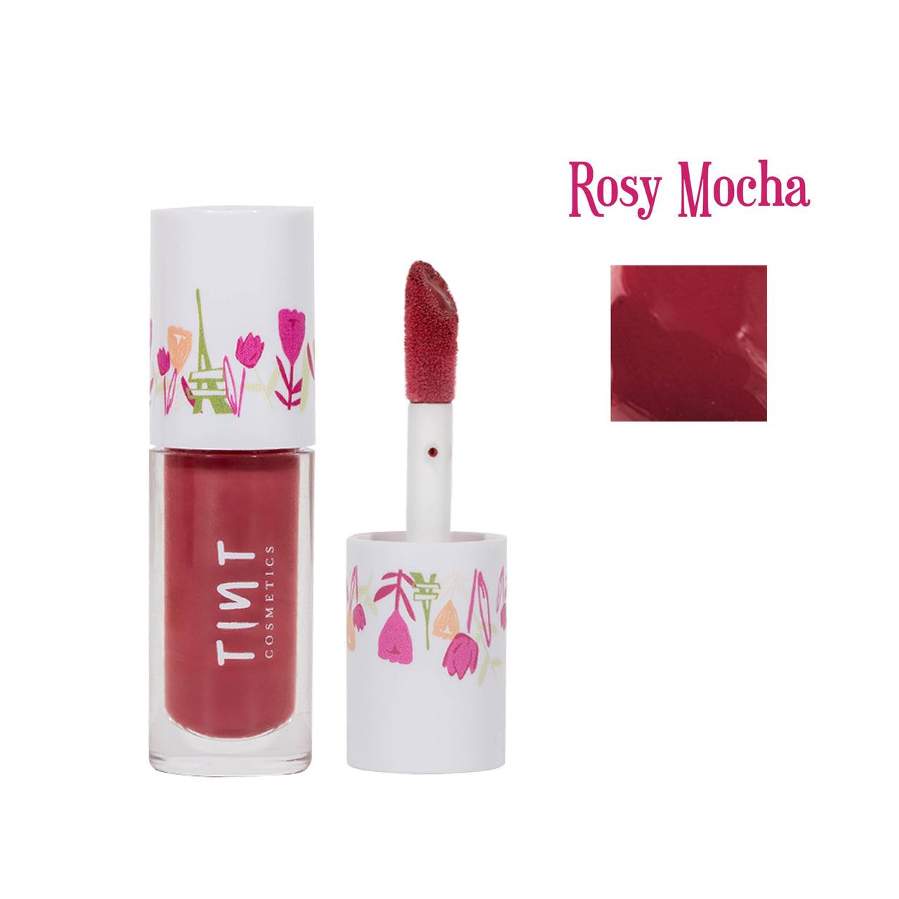 Tint Cosmetics Emily in Paris Hydrating Lip Gloss. Ultra-hydrating, Non-sticky Formula for a High-shine Finish. Non-sticky, Lightweight & Long-lasting with the Goodness of Grapeseed & Vitamin E Oil. Rosy Mocha (Pink), 5ml