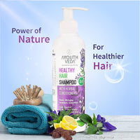 Ayouthveda Healthy Hair Shampoo 200ml With Bhringraj and Shikakai | Best Hair Shampoo for Women | Control Hair Breakage & Dandruff | Herbal Conditioner & Cleansers (Pack Of 5; 200ml each)