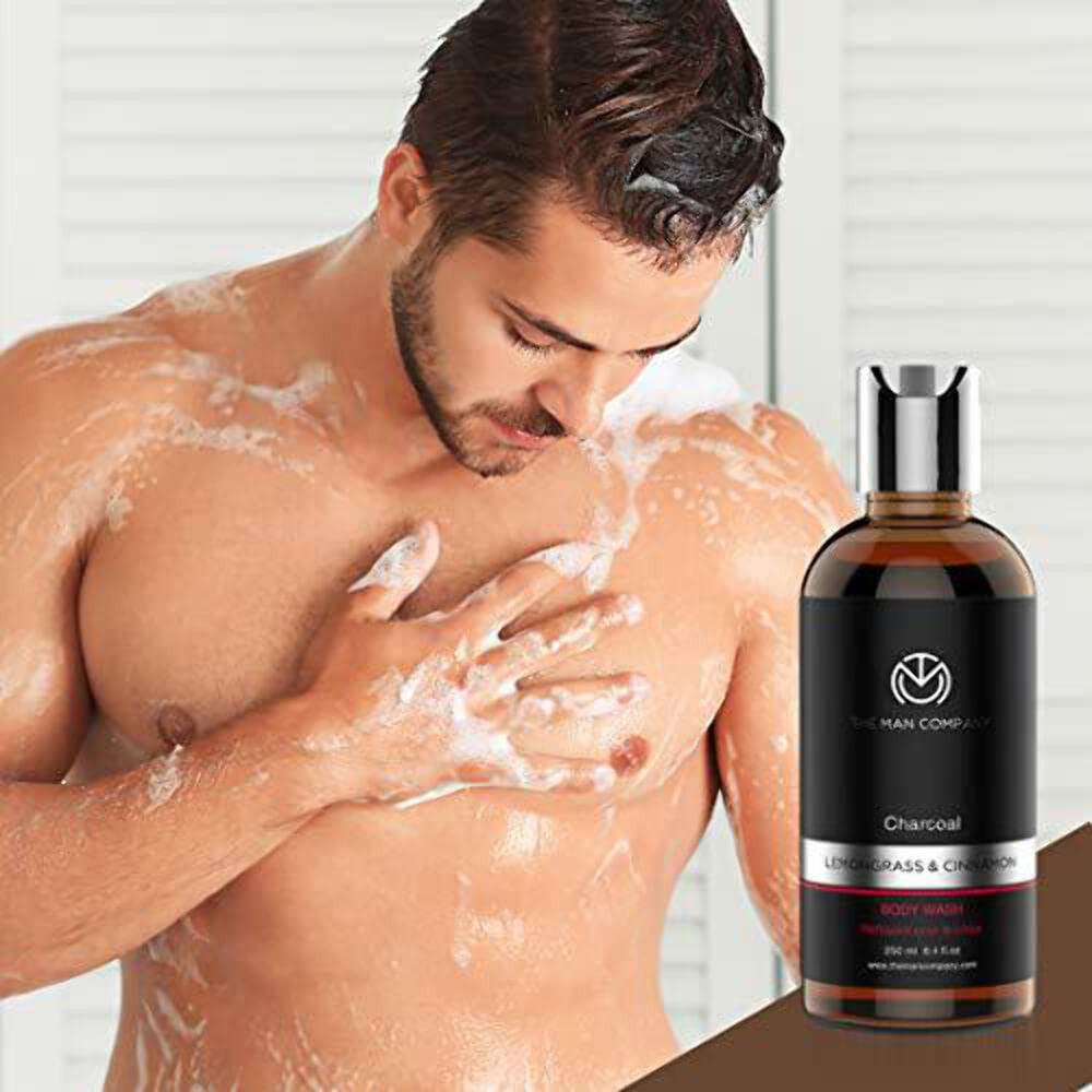 The Man Company Activated Charcoal Body Wash - 250ml | Anti Pollution Body Wash for Deep Pore Cleansing | Removes Dirt & Impurities | Acne Control Shower Gel