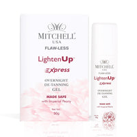 Mitchell USA Flaw-Less LightenUp Express Overnight De-Tanning Gel | Hydrating & Nourishing | Targets Dark Spots, Pigmentation & Winter Tanning | Made Safe with Imperial Peony (30g)