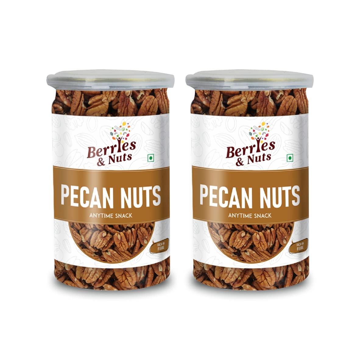 Berries And Nuts Premium American Pecan Nuts 300 Grams | Crunchy Nuts, Rich in Protein & Fibre, Pecans | 2 Bottle of 150 Grams