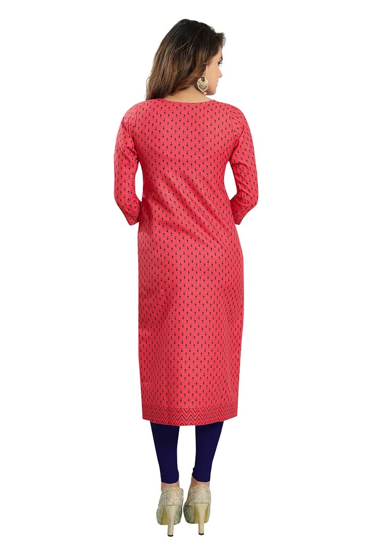 DREAM & DZIRE Women Printed Staight Cotton Kurti.