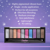 Dazller Eyeshadow 10-in-1 Palette,10g, DES5, Velvety Texture, No Patchiness, Easy blending, with Sponge-Brush Applicator (Multicolor)
