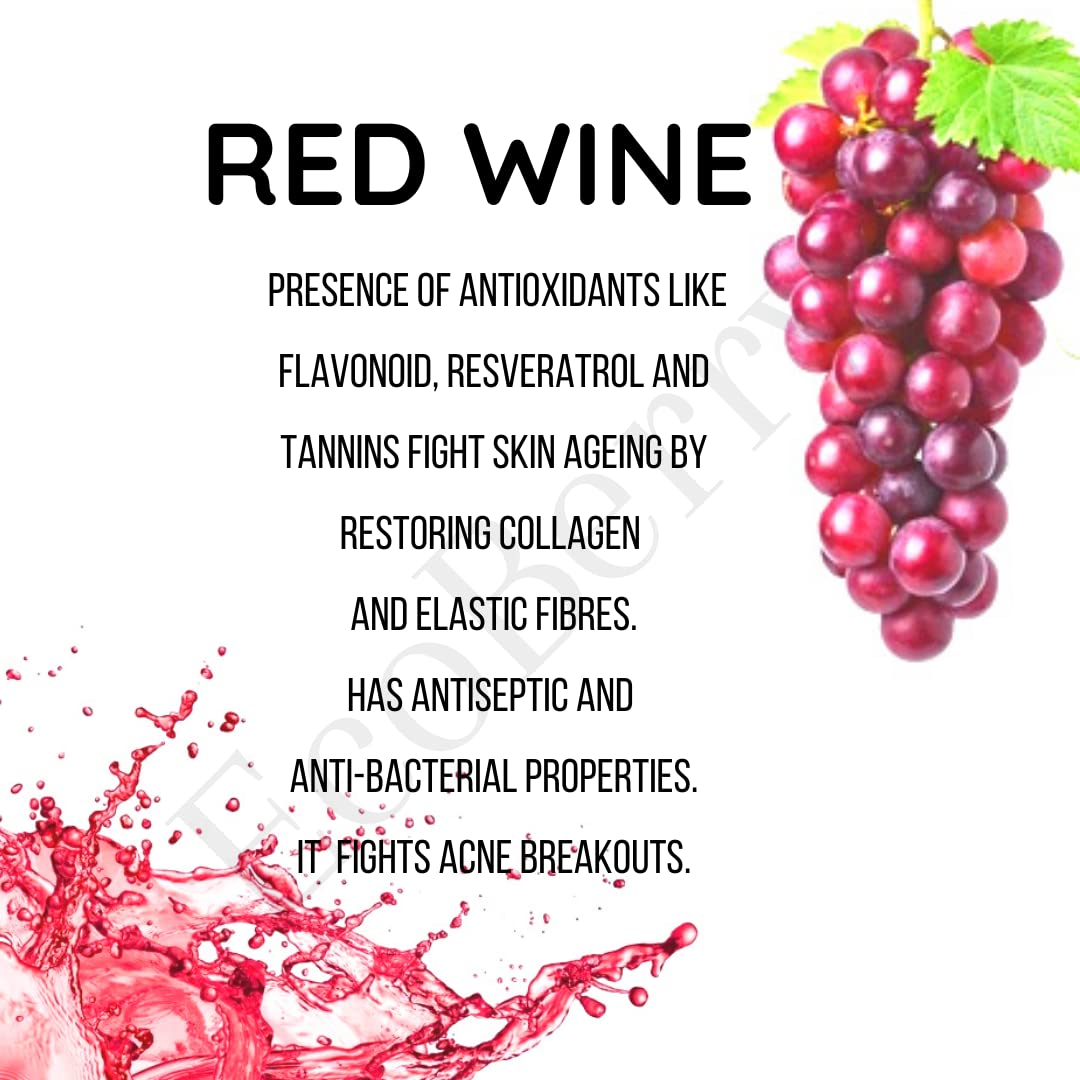 EcoBerry Red Wine Anti-Ageing Gel Moisturizer | Organic Certified, Vegan & Chemical-Free | Fights Acne, Boosts Elasticity, Soothes Skin | 100% Pure, Natural & Handmade | 50ml