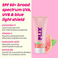 The Plant Fix Plix Under-Eye Gel and SPF 50+ Guava Glow Sunscreen Combo, For Glowing Skin & Reducing Dark Circles, 3% Niacinamide, Ceramides, Vitamin C | For Women & Men, All Skin Types
