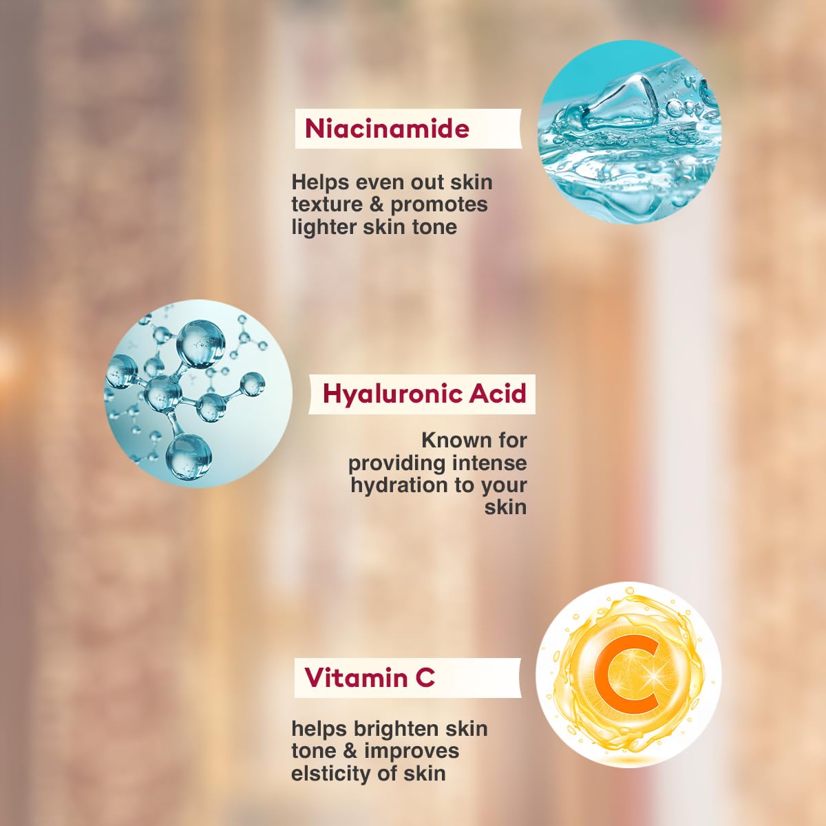 VLCC Bridal Glow Facial Kit - 49g, With Hyaluronic Acid, Niacinamide & Vitamin C. At home facial with 3 Illuminator Strobe Creams - Gold, Lilac, Rose.