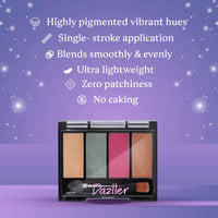 DAZLLER Mystical Magic Eyeshadow Palette Powder - Mini, 4G, D4-Es12, Lightweight, Even Blending, Rich Pigments, Vibrant Hues, Multicolor, Shimmery Finish