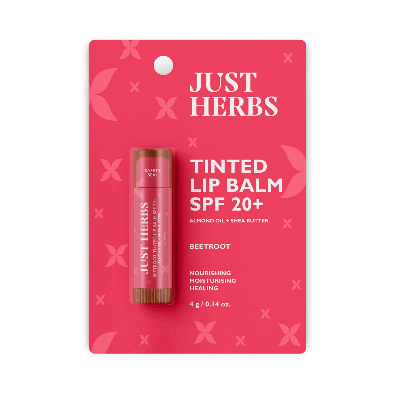 Just Herbs Ayurvedic Pomegrante Alcohol Free Facial Toner & Just Herbs Tinted Lip Balm for Men and Women with SPF 20+ for Dark Lips to Lighten 4 g (Beetroot) Combo