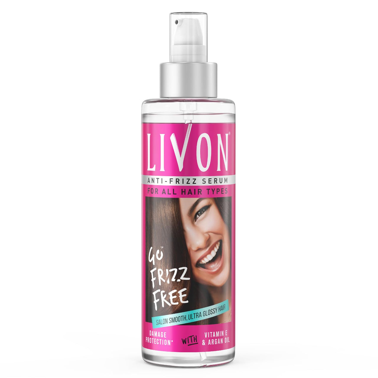 Livon Hair Serum, For Dry & Frizzy Hair | Provides shine, smoothness & damage protection| Leave in serum for women & Men| With Vitamin E & Argan Oil | 200ml