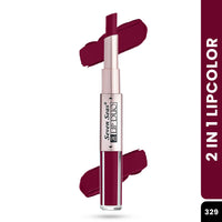 Seven Seas Lip Duo 2 In 1 Lipstick Matte Finish 2-in-1 Duo Liquid Lipstick with Matte Finish and Moisturizing Gloss (Tamoto Red 2, 7ML)