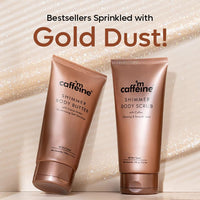 mCaffeine Shimmer Body Polishing Kit for women and men| Shimmer Body Scrub with Coffee & Shimmer Body Butter with Cocoa Butter | For Illuminizing Soft Shimmer & Glowing Skin for men and women