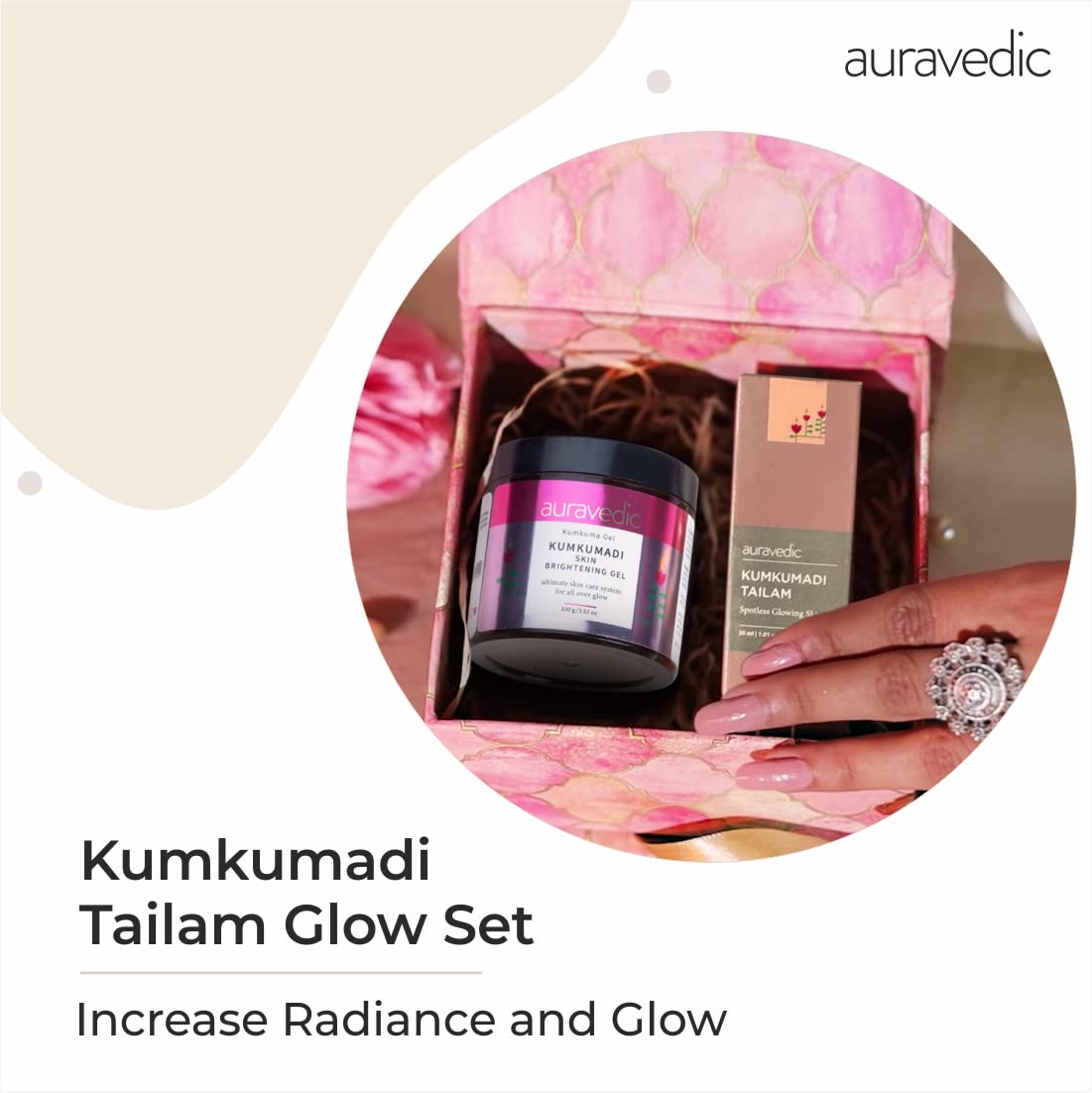 Auravedic Kumkumadi Tailam & Kumkumadi Gel Set Combo (30ml+100g) For Rejuvenating & Bright Skin, Kumkumadi Tailam From Kerala & Kumkumadi Gel With Kumkumadi Face Oil For Radiant Skin For Unisex