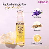 Suroskie Sun Dew Spf 55 Pa++++ (50Gm) | For Uva/B Protection | Sweat & Water Resistant | No White Cast | Infused With Ceramides | Repair Skin Barrier | All Skin Types | Sunscreen For Men & Women