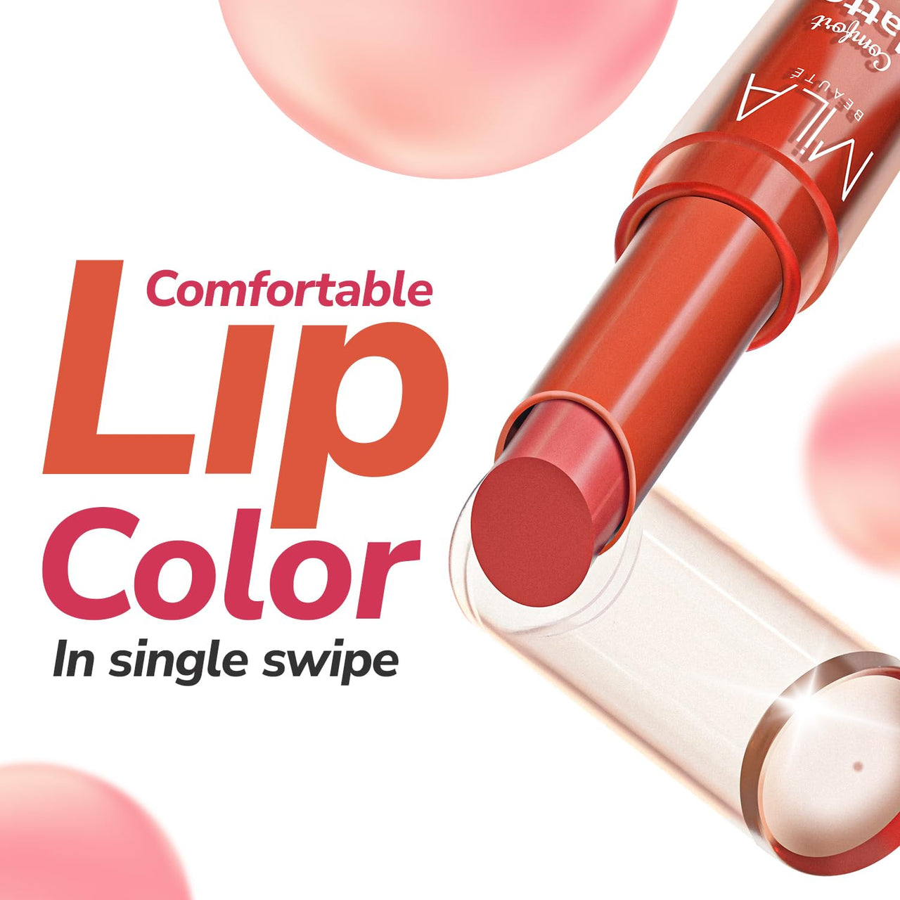 Mila Beauté Creamy Comfort Matte Long-Lasting Lipstick for Women | Highly Pigmented & Hydrating Lipstick with Jojoba | Single Swipe Application | Suitable for Indian Skin Tones - RUSTY BROWN