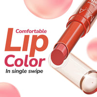 Mila Beauté Creamy Comfort Matte Long-Lasting Lipstick for Women | Highly Pigmented & Hydrating Lipstick with Jojoba | Single Swipe Application | Suitable for Indian Skin Tones - CORAL NUDE