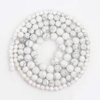 60pcs 6mm Natural Stone Beads Matte Howlite Beads Energy Crystal Healing Power Gemstone for Jewelry Making, DIY Bracelet Necklace