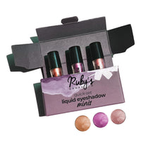 Ruby's Organics Eyeshadow Liquid Mini's Set For Women- Metallic Finish,Long Wearing,Smudge Proof,Non Irritating, Vegan,Organic, Earth Metals Pack Contains Azalea, Aster and Electra,3ml Each-Pack of 3