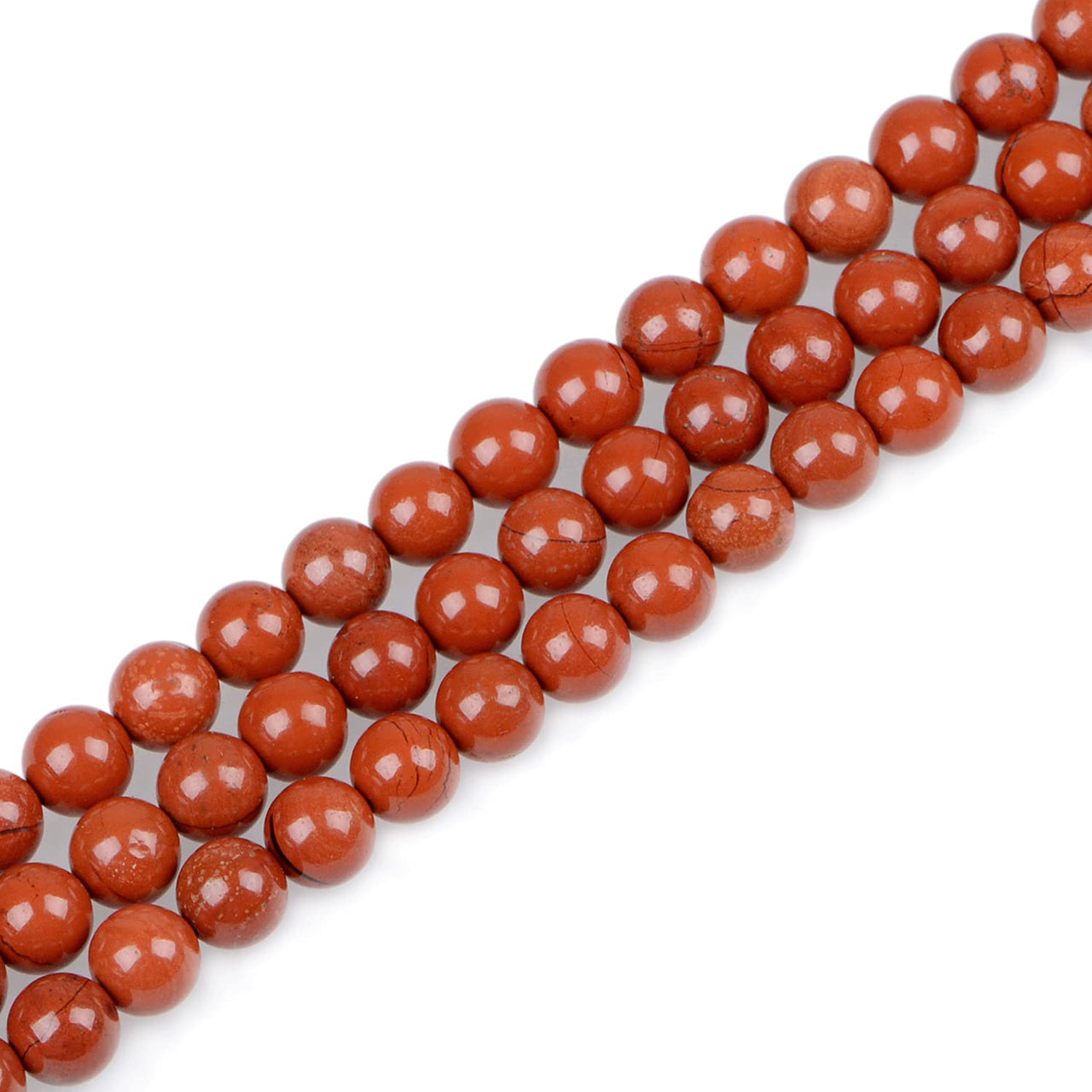 Bymitel 210pcs Natural Crystal Beads Stone Gemstone Round Energy Healing Loose Beads with Stretch Cord for Jewelry Making Bracelets Anklets (Red Jasper, 4mm 210pcs) Red Jasper