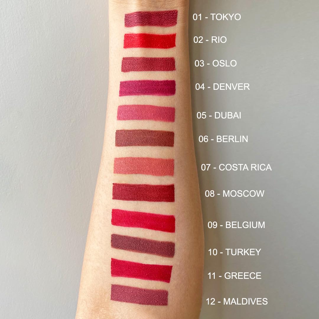 FLiCKA High Drama Matte Lipstick Jealous & Lip Liner Berlin Combo | 06