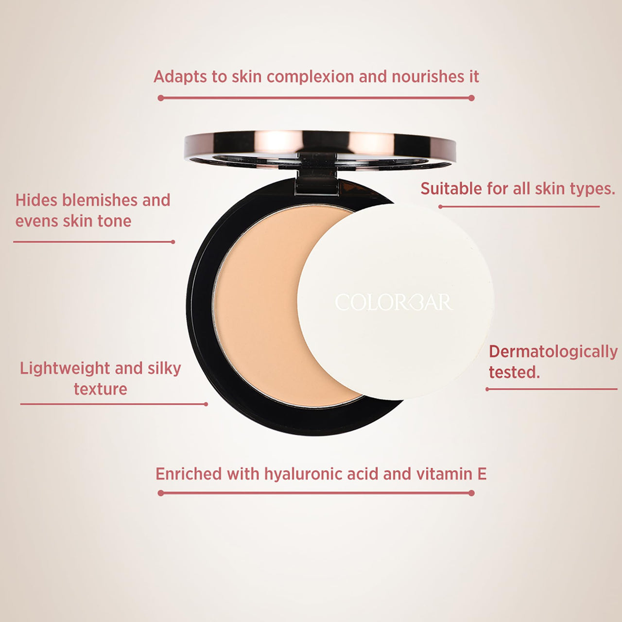 Colorbar Perfect Match Foundation, Classic Ivory 001, 9gm | Matte Finish| Lightweight | Enriched with hyaluronic acid and Vitamin E| Dermatologically tested