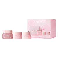LANEIGE Bouncy & Firm Plump, Firm and Glow Set of 3 includes Eye Sleeping Mask 20G, Face Sleeping Mask 10ML and Lip Treatment Balm 2G with Pouch