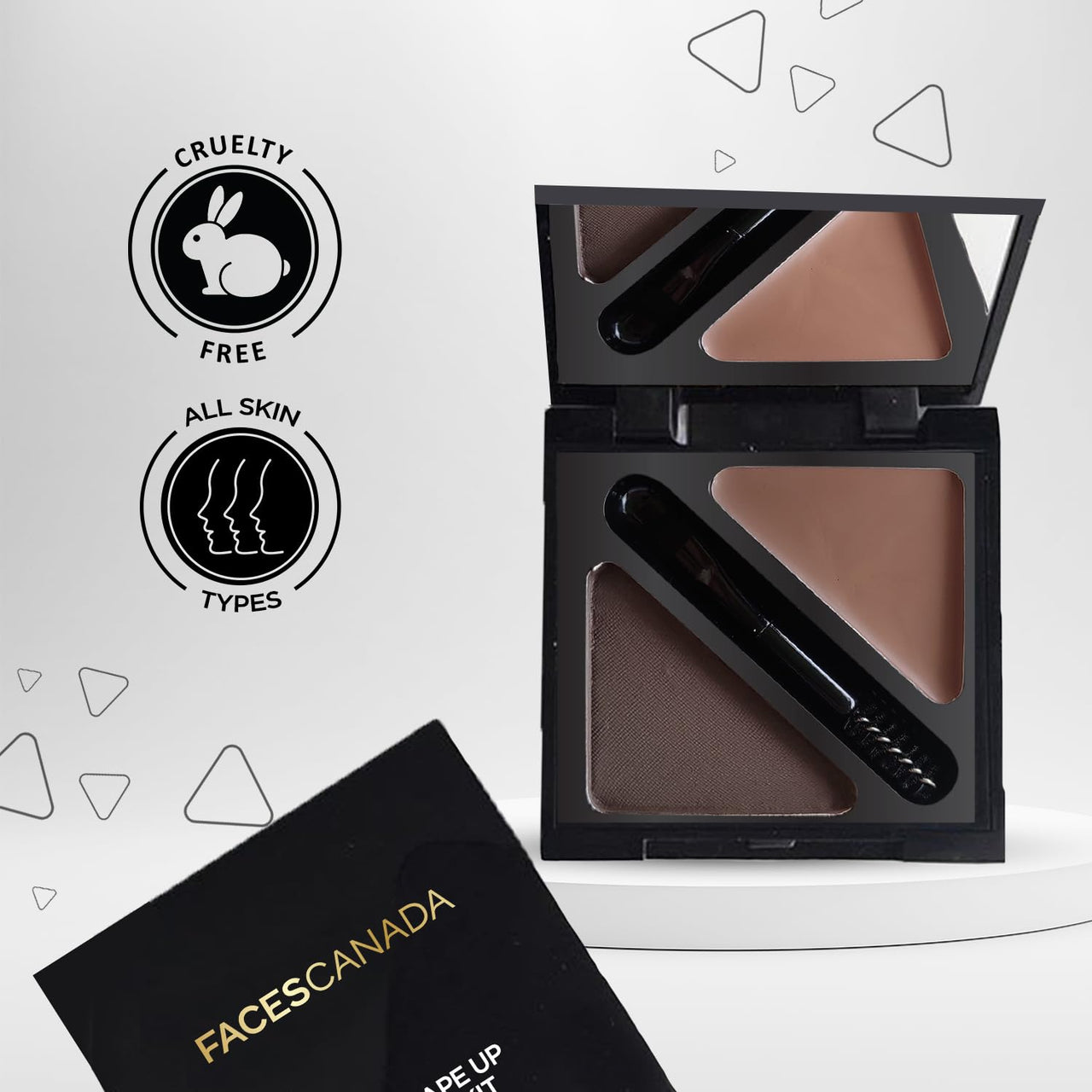 FACES CANADA HD Shape Up Brow Kit - Brown 02, 2.8g | Eyebrow Duo Kit - Wax & Powder With Brush | Long-Lasting | Precise & Natural Looking | Rich Color Payoff | Shaped & Defined Brows | Cruelty-free