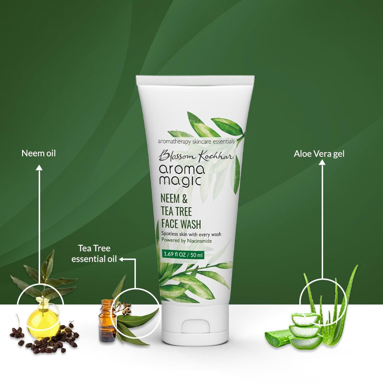 Aroma Magic Neem And Tea Tree Face Wash (PWRD by Niacinamide) - 100 ml