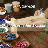 2Pcs Triple Protection Bracelet,Natural Tigers Eye Black Obsidian and Hematite 8 MM Beads Bracelet for Men Women Gift, Healing Crystal Bracelet Bring Luck and Prosperity and Happiness (Purple) Purple