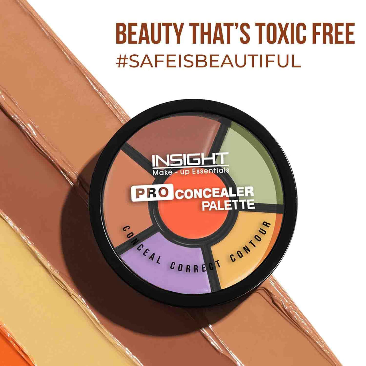 INSIGHT Cosmetics Glossy Pro Concealer Full Palette-Concealer|Conceal |Correct |Contour |Waterproof |Crease Resistance |Long Lasting |Oil Control (CR105-Concealer) (Pack Of 4)