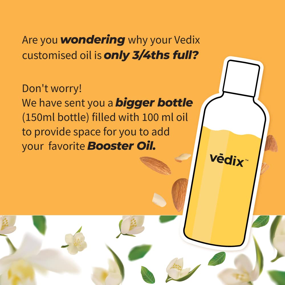 Vedix Customised Ayurvedic Hair Fall Oil | Tavas Non Sticky Hair Fall Oil | For Oily Scalp | With Coconut + Jasmine + Almond | For Reducing Hair Fall | For Hair Growth |100 ml