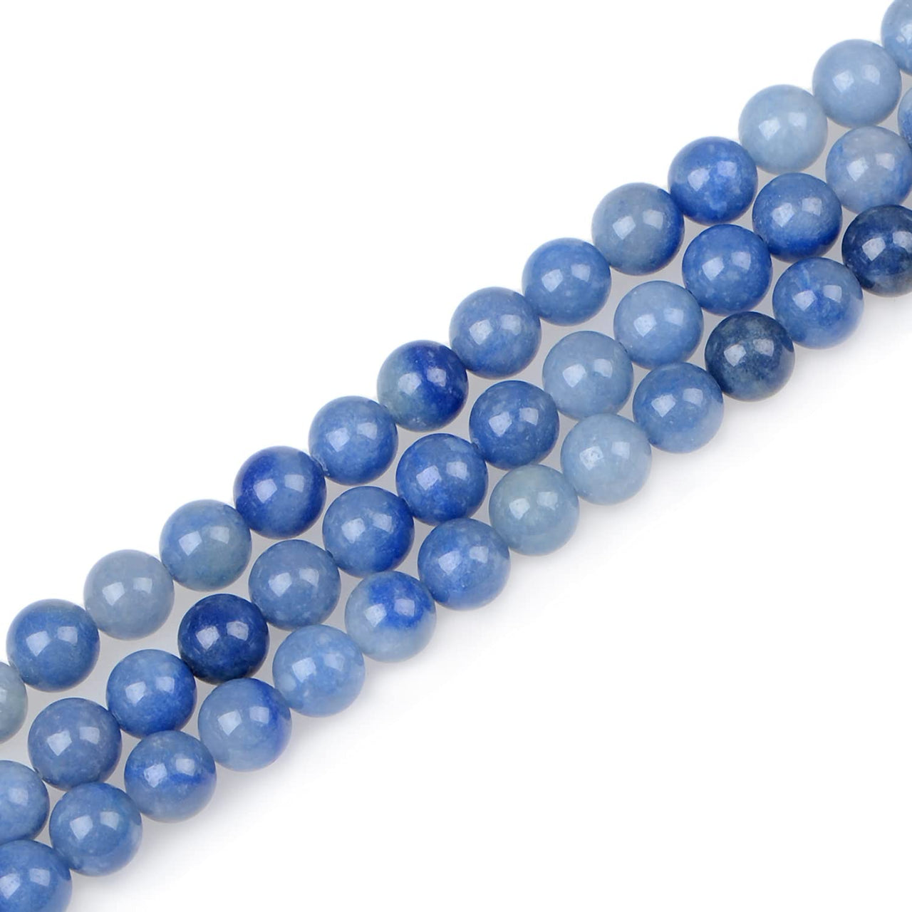 Bymitel 210pcs Natural Crystal Beads Stone Gemstone Round Energy Healing Loose Beads with Stretch Cord for Jewelry Making Bracelets Anklets (Blue Aventurine, 4mm 210pcs) Blue Aventurine