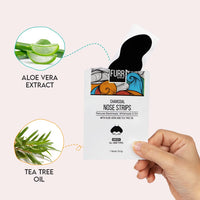 FURR By Pee Safe Blackhead Remover Bamboo Charcoal Nose Strips (Pack of 9) | With Aloe Vera & Tea Tree Oil | Reduces & Prevents Blackheads, Whiteheads, Dirt and Oil | Cleanses Pores