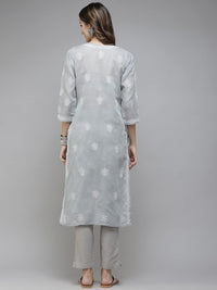Ada Hand Embroidered Lucknowi Chikankari Cotton Kurta Kurti for Women A411165