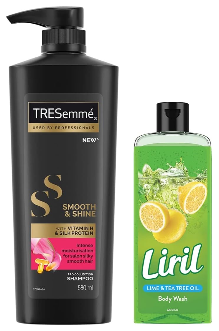Liril Lemon and Tea Tree Oil Body Wash, 250 ml And TRESemme Smooth and Shine Shampoo, 580ml