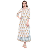 BIBA Womens Notched Neck Floral Print Sharara Suit