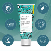 Aroma Magic Aloe Vera Sunscreen Gel With Broad Spectrum Protection UVA/UVB |SPF 20 |For Oily & Acne Prone Skin | 100 ml