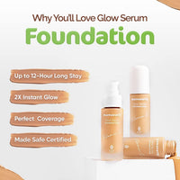 Mamaearth Glow Serum Matte Liquid Foundation Medium Coverage For All Skin Types With Vitamin C & Turmeric For 12-Hour Long Stay- 05 Beige Glow - 30 Ml, Pack Of 1