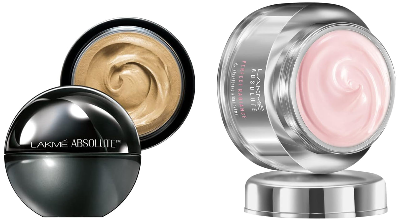 Lakmé Absolute Skin Natural Mousse, Ivory Fair 01, 25g & Lakmé Absolute Perfect Radiance Skin Lightening Night Creme, 50g