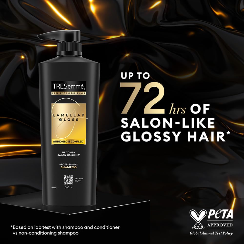 TRESemme Lamellar Gloss Shampoo 580ml With Amino Gloss Complex | Salon-Like Glossy Hair| Shiny and Smooth Hair