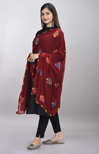 DIAMO Women's  Phulkari Chiffon Dupatta