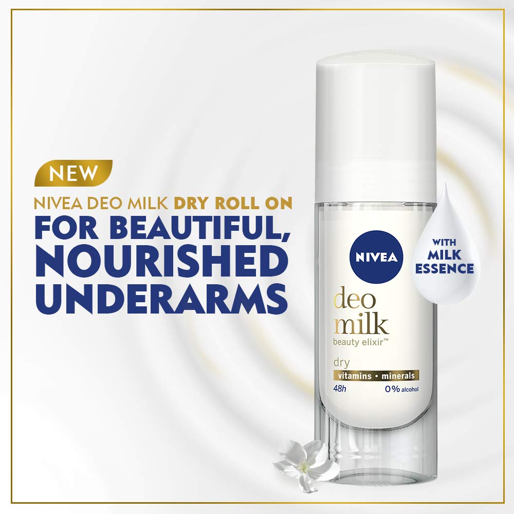 Nivea Deodorant, Deo Milk Dry Roll On For Women, 40ml
