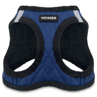 Voyager Step-In Plush Dog Harness – Soft Plush, Step In Vest Harness for Small and Medium Dogs by Best Pet Supplies - Harness (Royal Blue Faux Leather), XL (Chest: 20.5 - 23