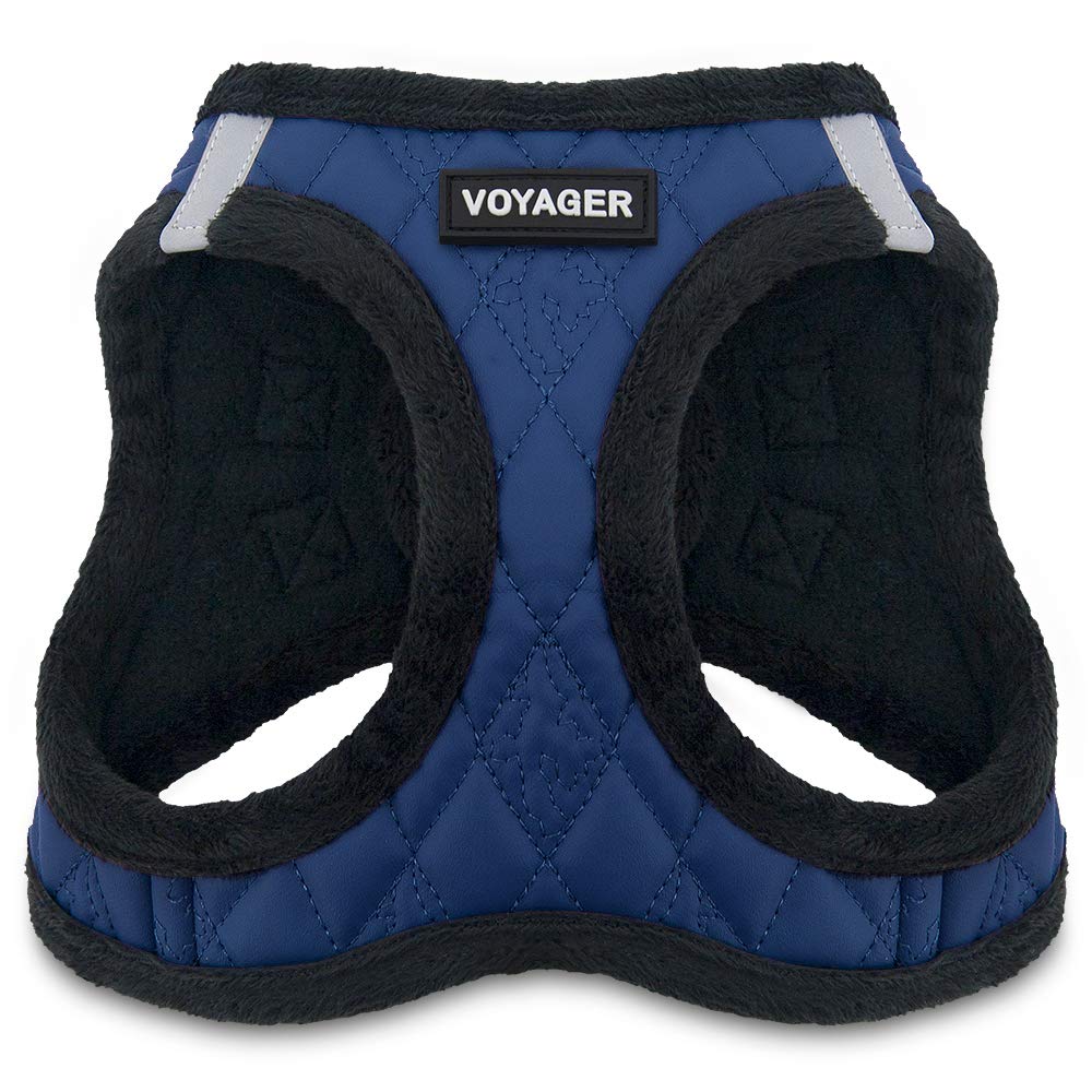 Voyager Step-In Plush Dog Harness – Soft Plush, Step In Vest Harness for Small and Medium Dogs by Best Pet Supplies - Harness (Royal Blue Faux Leather), M (Chest: 16 - 18") Harness (Royal Blue Faux Leather) M (Chest: 16 - 18")