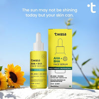 Twasa 8% AHA + 2% BHA Exfoliating Face Serum For Reduces Excess Oil, Fights Acne | Skin Renewal, Improved Skin Texture, Brightening & Even Skin Tone, Men & Women | 30ml