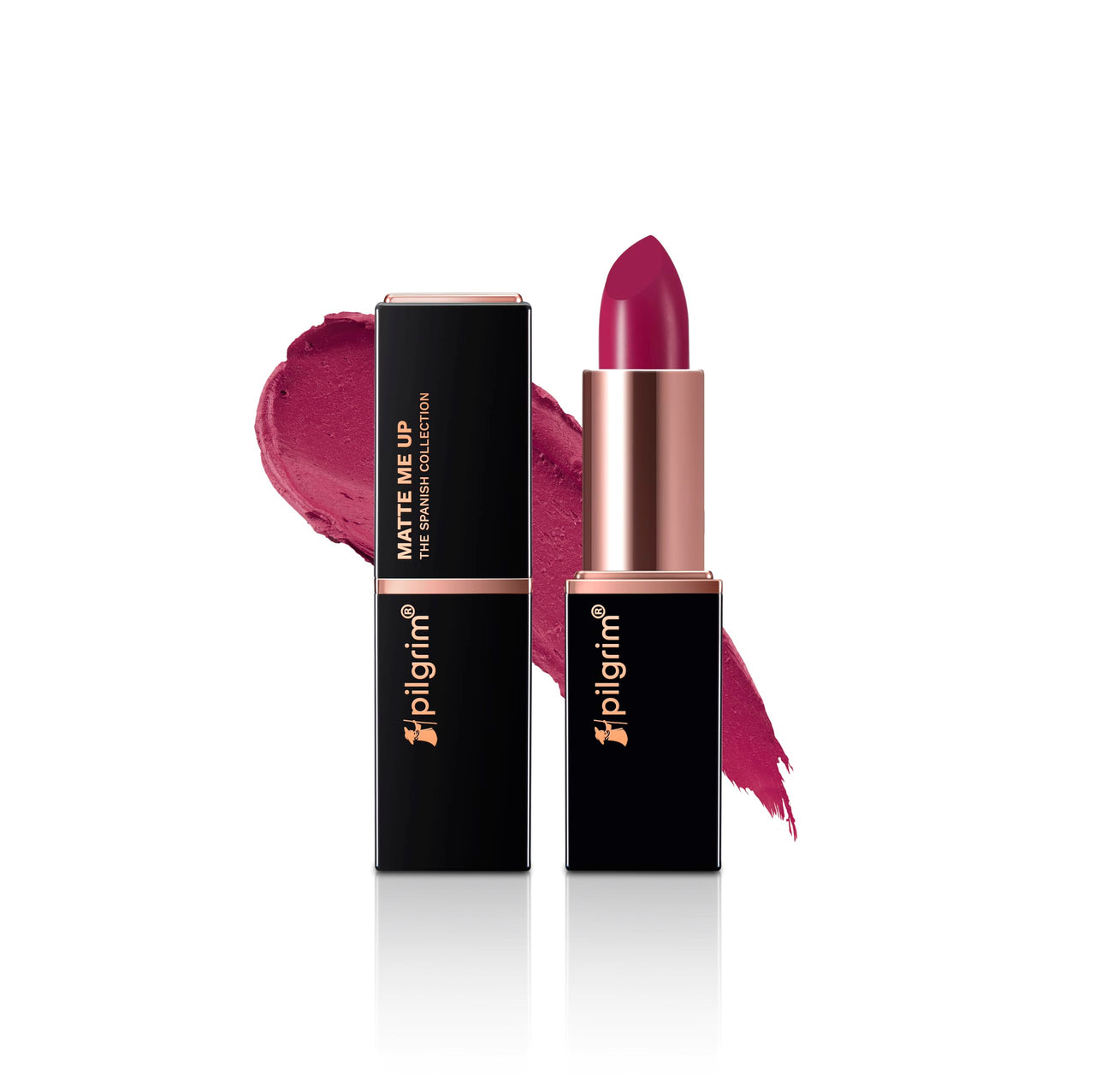 Pilgrim Matte Me Up Bullet Lipstick 4.2g | Creamy, Lightweight, Bold, Non Drying | SPF 30 | Enriched With Hyaluronic Acid & Spanish Squalane | Lipstick for dusky skin tone | Forbidden Pink-13